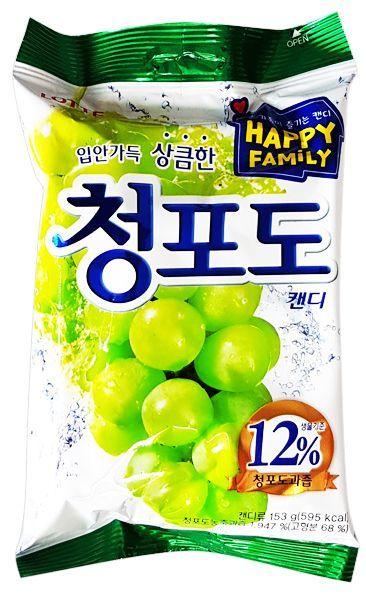 Карамель Lotte Green Grape Candy, леденцовая со вкусом зеленого винограда, 153 гр., флоу-пак