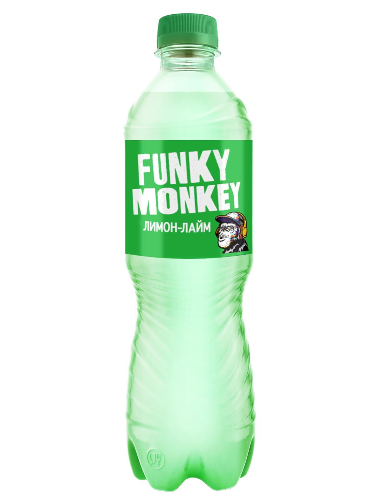 Напиток газированный Funky Monkey Лимон-лайм 500 мл., ПЭТ