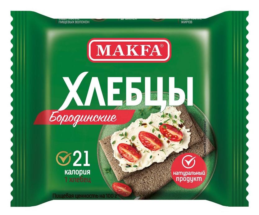 Хлебцы Makfa хрустящие Бородинские запеченные 60 гр., флоу-пак