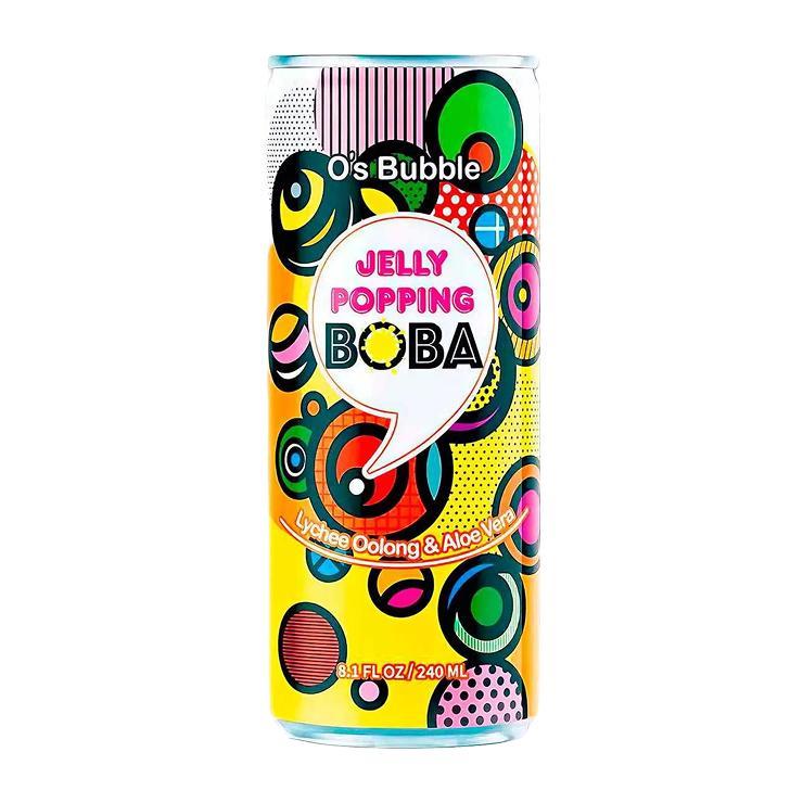 Чай холодный O's Bubble Jelly Popping Boba Lychee Oolong Tea Aloe Vera Тайвань 480 мл., ж/б