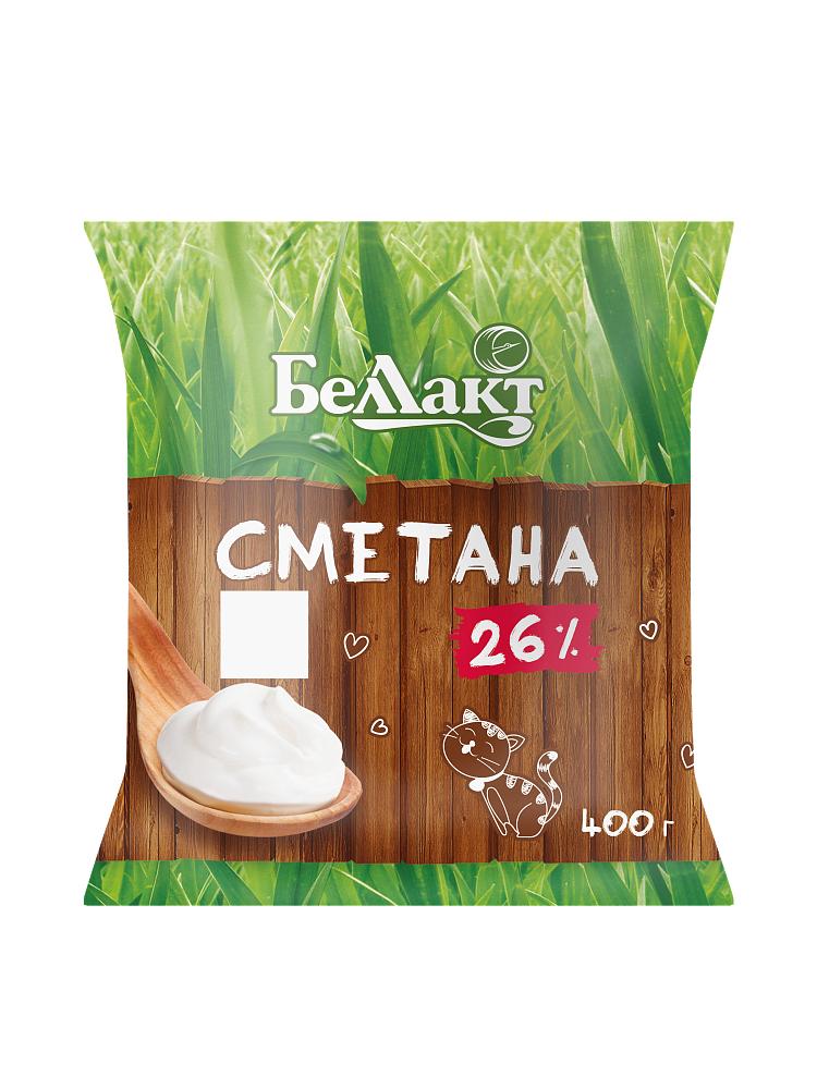 Сметана Беллакт 26% 400 гр., фин-пак