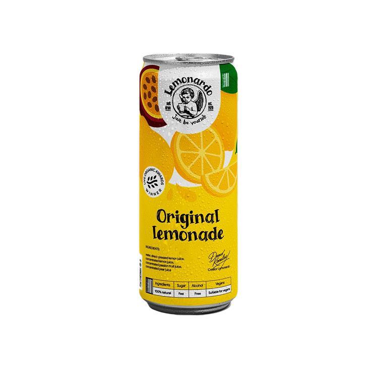 Напиток газированный Lemonardo Original Lemonade маракуйя без сахара 330 мл., ж/б