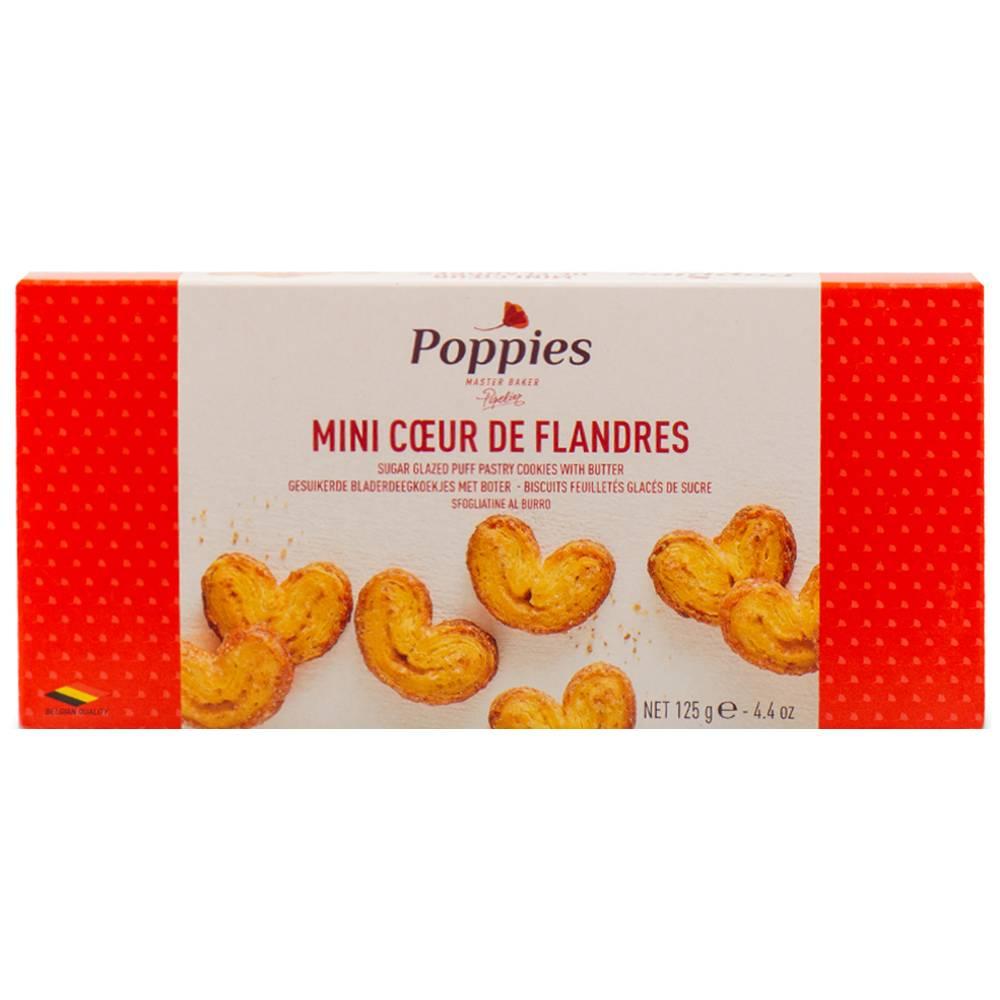 Печенье Poppies слоеное MINI COEUR de flandres Мини сердечки 125 гр., картон