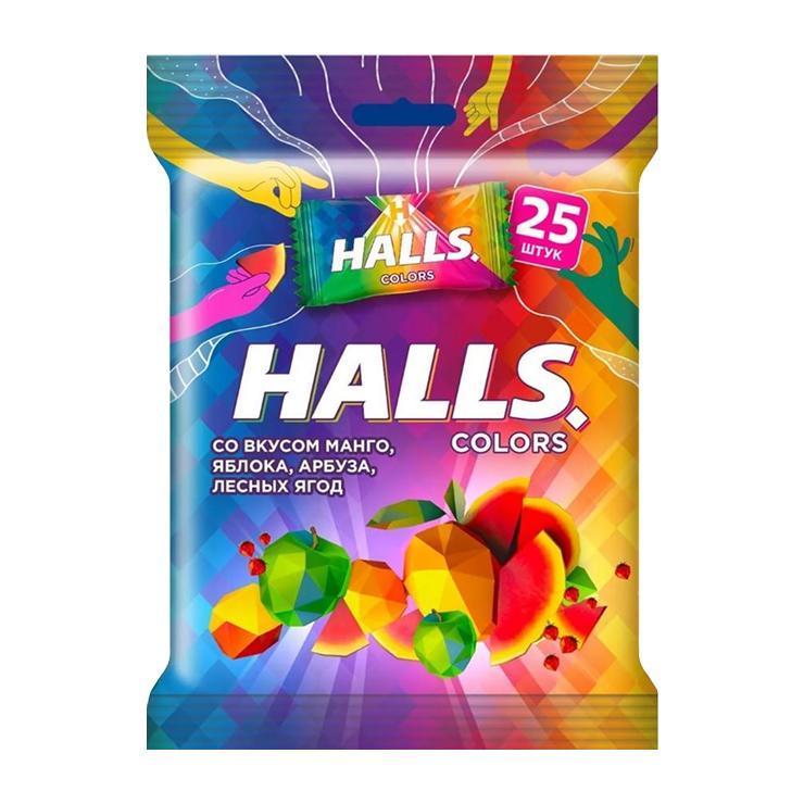 Карамель леденцовая Halls Colors ассорти 69,25 гр., флоу-пак