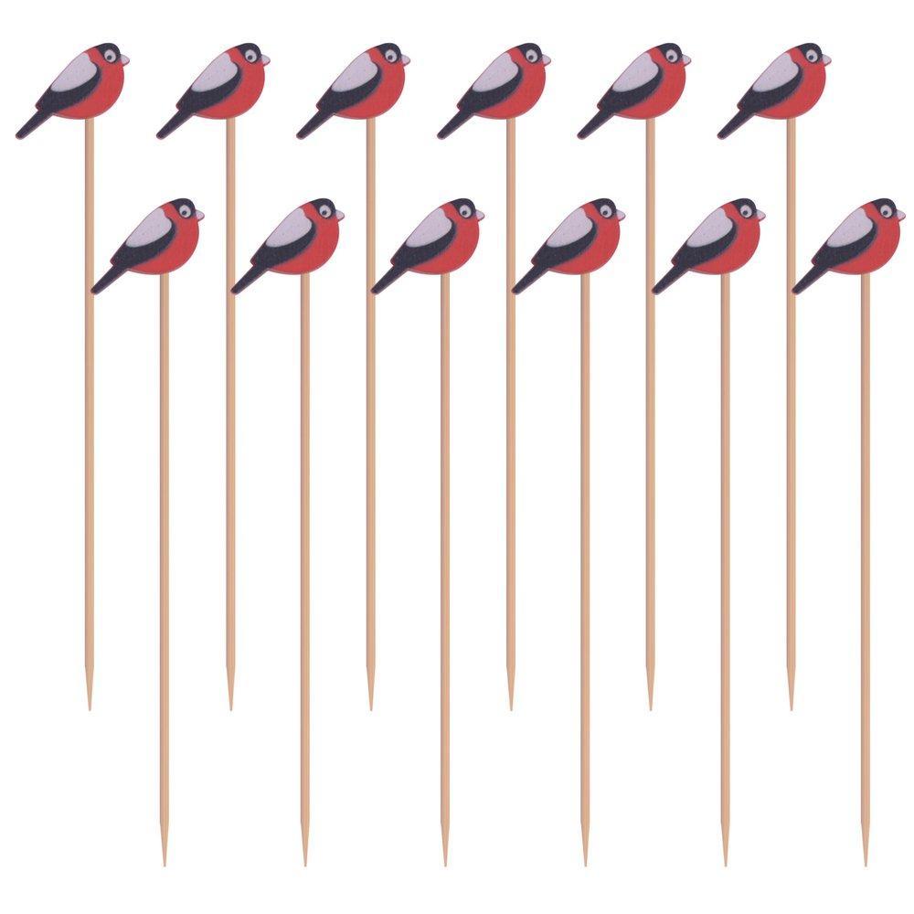 Шпажки для канапе Мультидом снегири 24 штуки., пакет