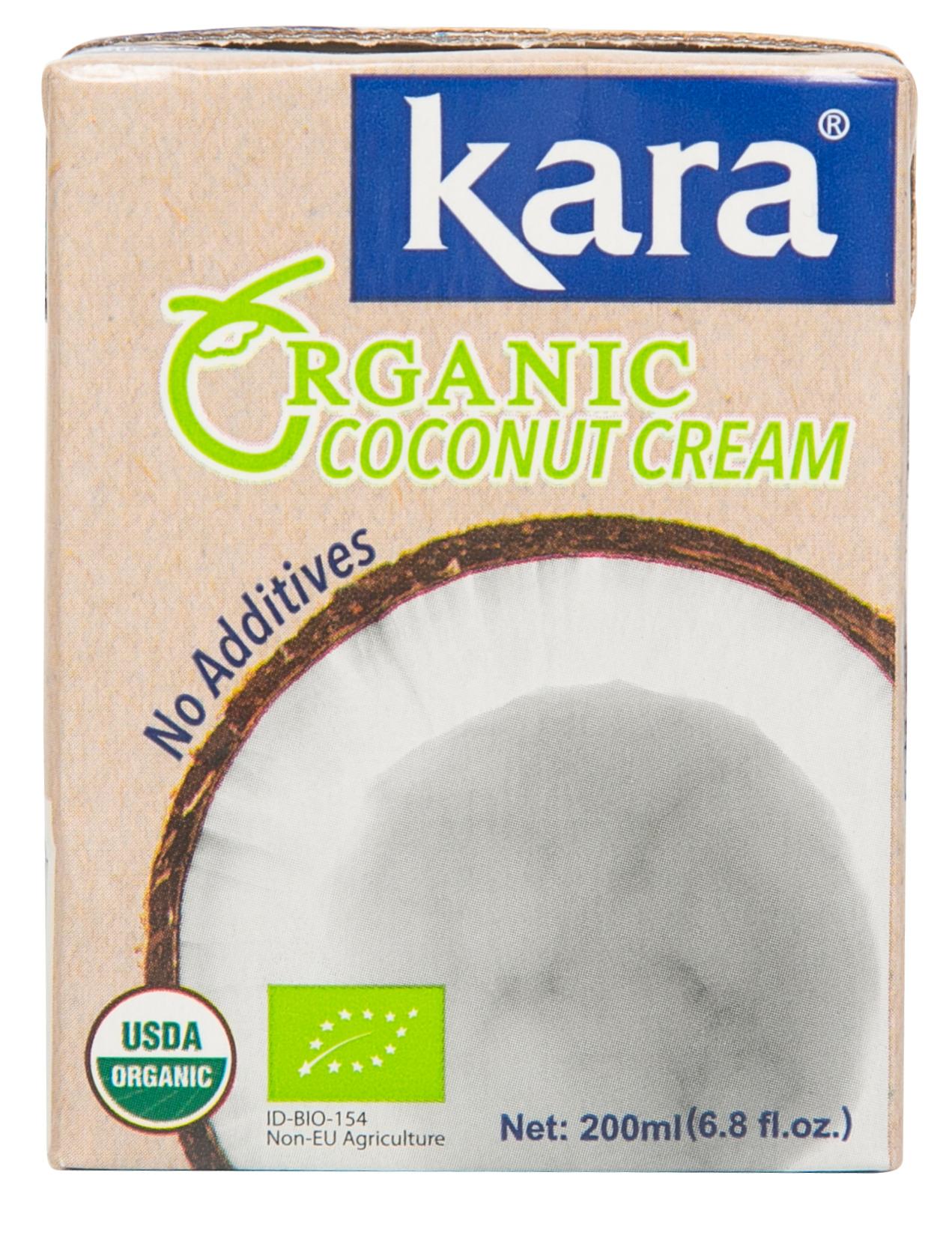 Сливки Kara кокосовое органик 24% 200 мл., тетра-пак