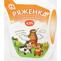 Ряженка Кезский сырзавод 4%, 400 гр., пластиковый пакет