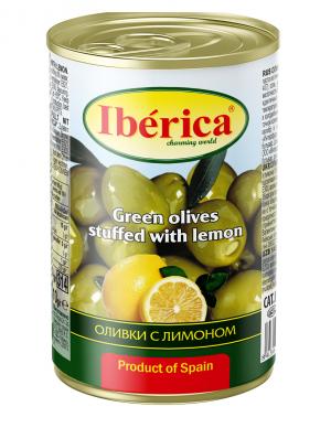 Оливки Iberica с лимоном 314 мл., ж/б