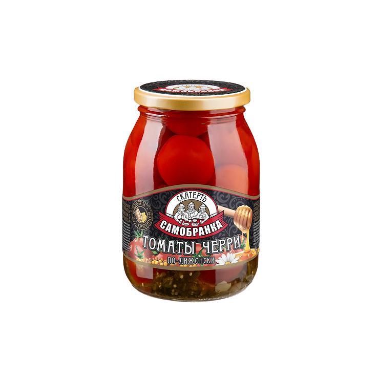 Томаты Скатерть Самобранка черри маринованные по дижонски 500 мл., стекло