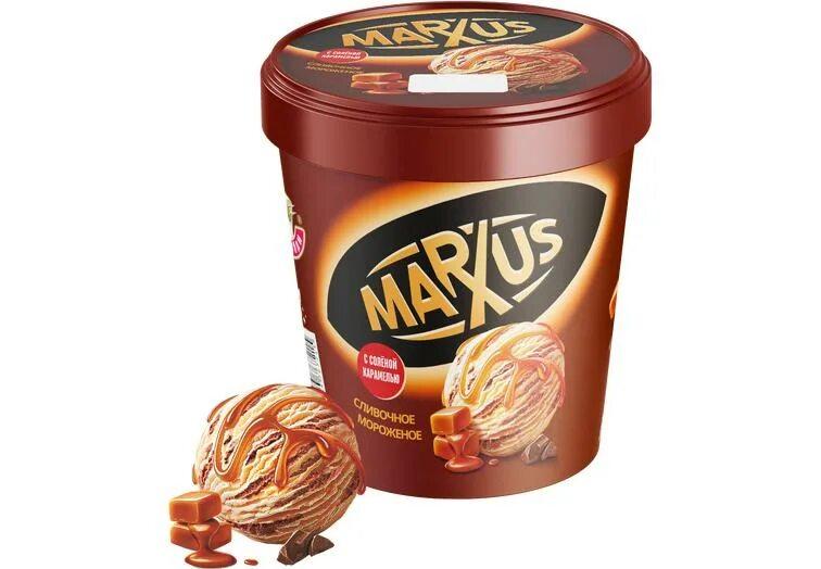 Мороженое Колибри MARXUS соленая карамель сливочное 300 гр., пластиковое ведро