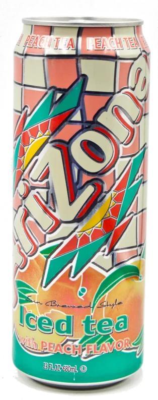 Холодный чай Arizona Iced tea со вкусом персика, 680 мл., ж/б