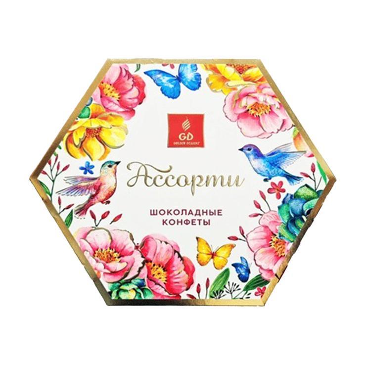 Конфеты шоколадные Golden Dessert Весна Цветы ассорти 220 гр., картон