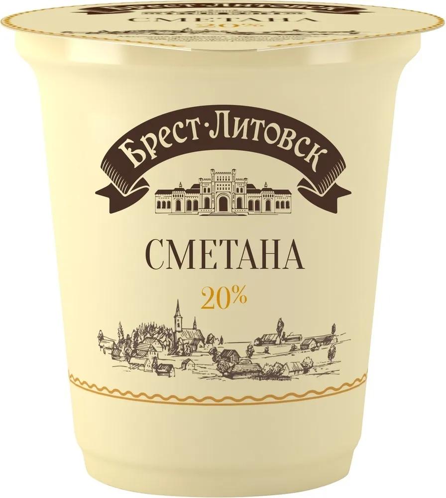 Сметана Брест-Литовск 20% 300 гр., стакан