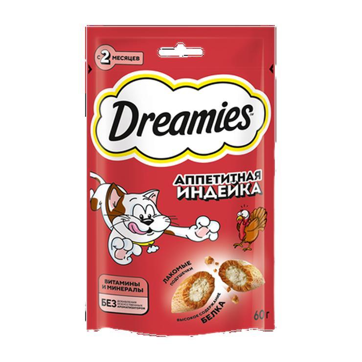 Лакомство Dreamies для кошек индейка 60 гр., дой-пак