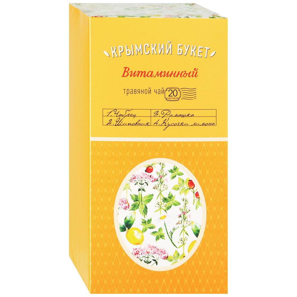 Чай Крымский Букет Витаминный травяной 20 пакетиков, 30 гр., картон