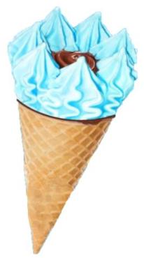 Мороженое рожок  Бабл-гам-Банан с шоколадным топпингом Вафельный  10%, Славица Хохол, 110 гр., флоу-пак