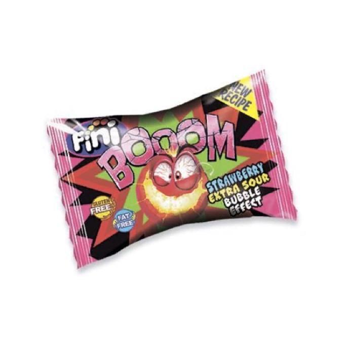 Карамель Fini Boom леденцовая кислая клубника 5 гр., флоу-пак