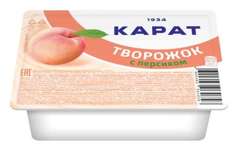 Творожок Карат персик 9% 230 гр., пластик
