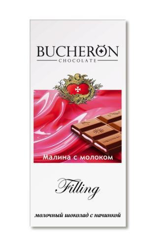 Шоколад Bucheron Filling молочный с начинкой малина с молоком 85 гр., картон