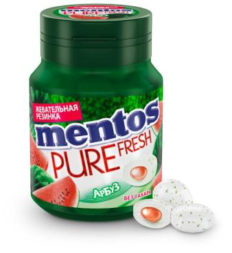 Жевательная резинка Mentos Pure White со вкусом арбуза 54 гр., ПЭТ
