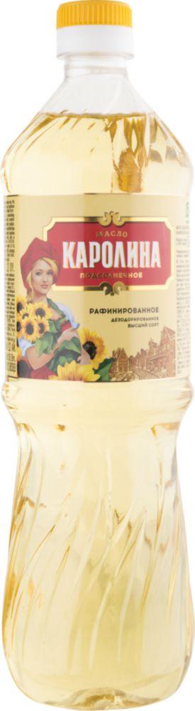 Масло подсолнечное Каролина Рафинированное высший сорт 900 мл., ПЭТ