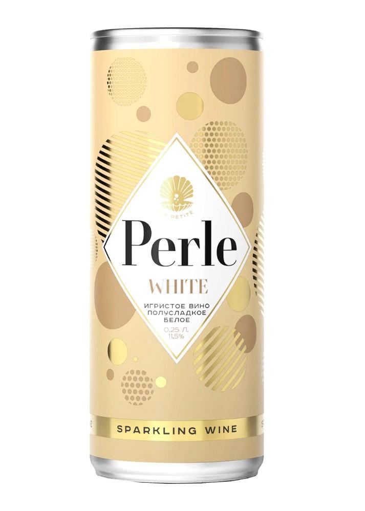 Вино игристое Perle white белое полусладкое, 250 мл., ж/б