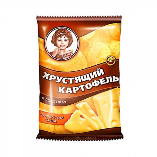 Чипсы со вкусом сыра, Хрустящий Картофель, Русская картошка, 40 гр, пакет