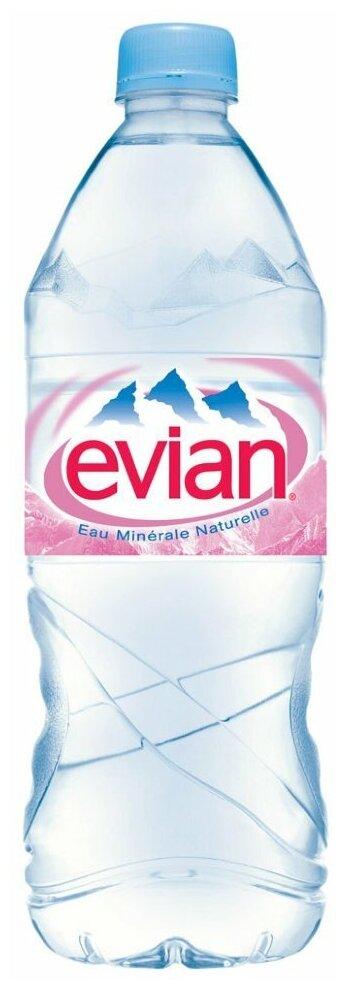Вода Evian натуральная 1 л., ПЭТ