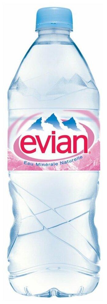 Вода негазированная Evian натуральная 1 л., ПЭТ