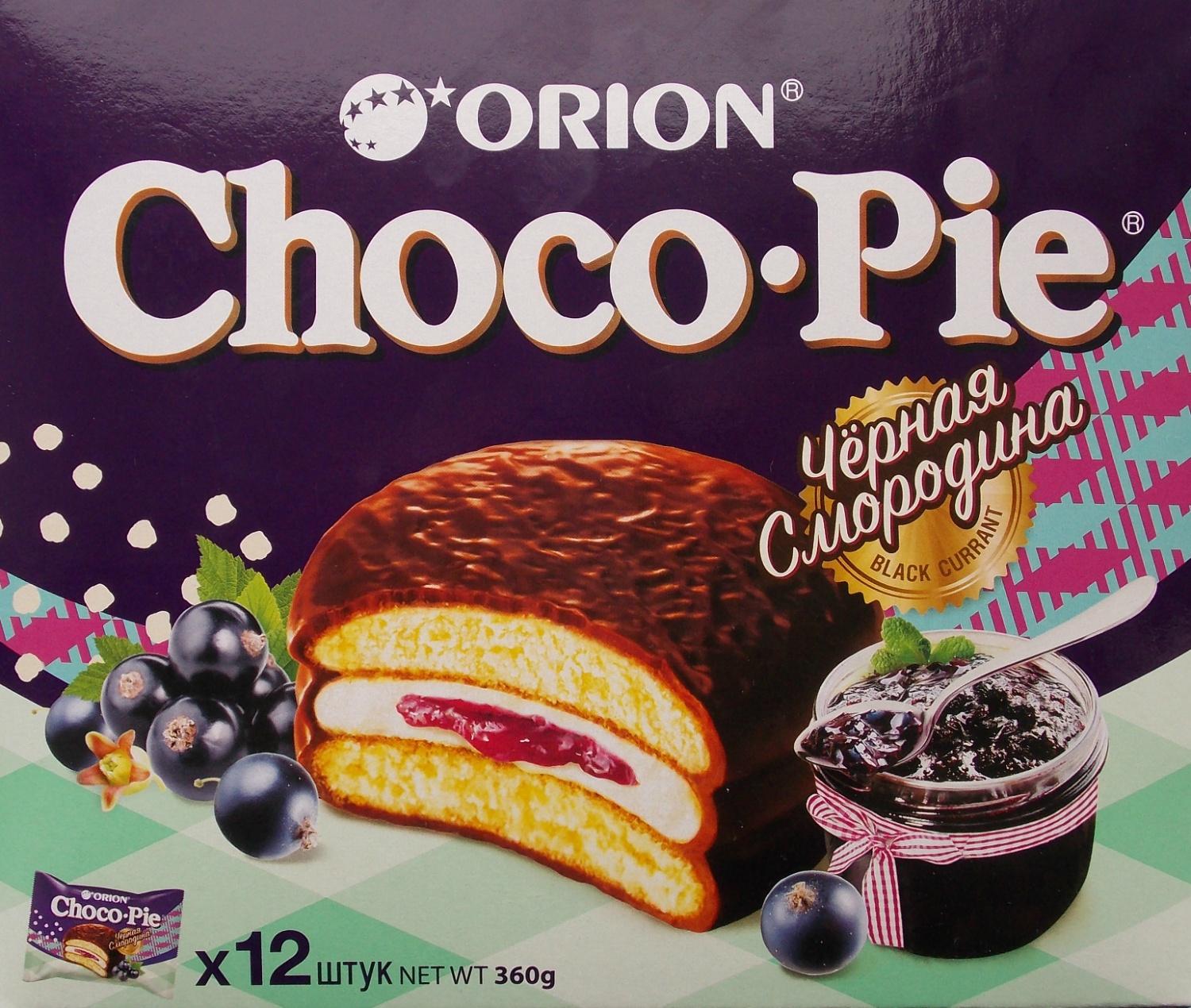 Пирожное Orion Choco Pie Black Currant 360 гр., картон