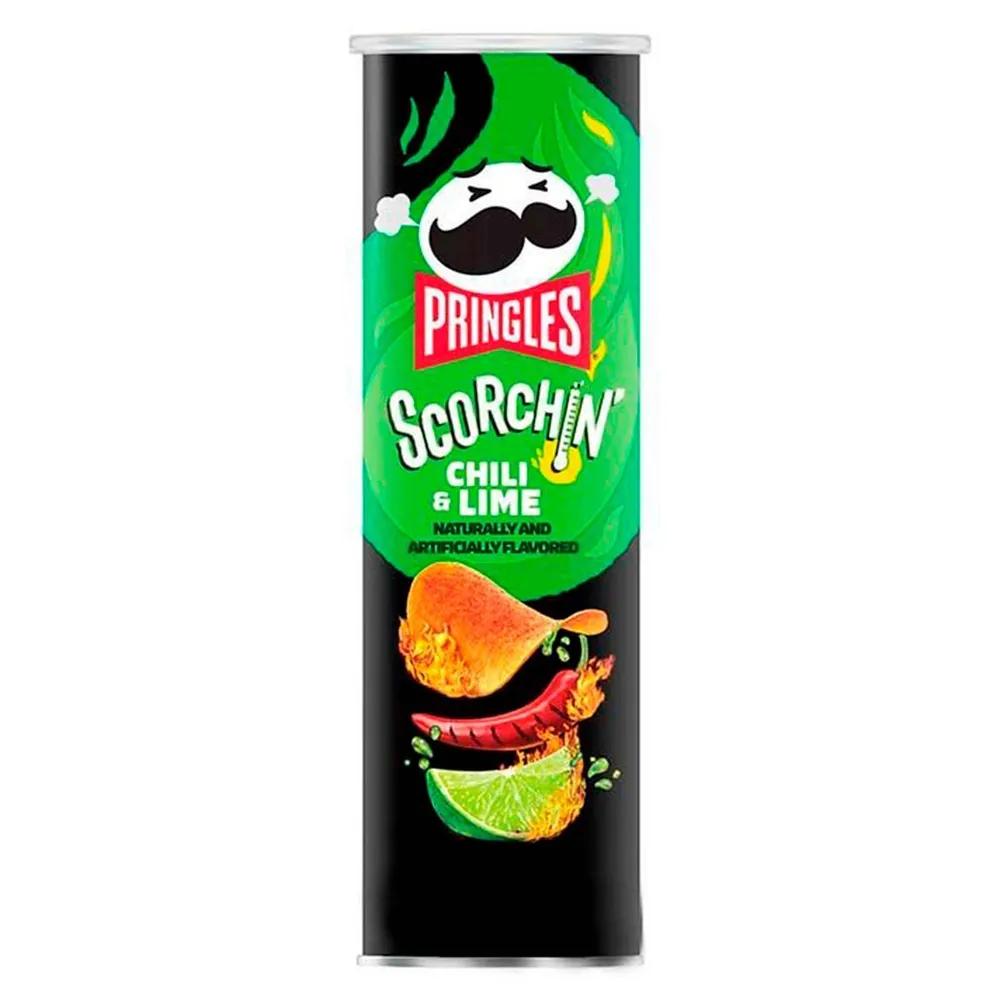 Чипсы Pringles Scorchin Extra Chili Lime картофельные 158 гр., туба