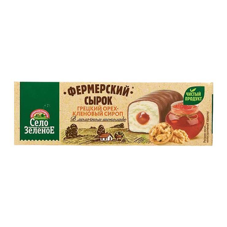 Сырок глазированный Село Зеленое творожный грецкий орех и кленовый сироп 45 гр., картон