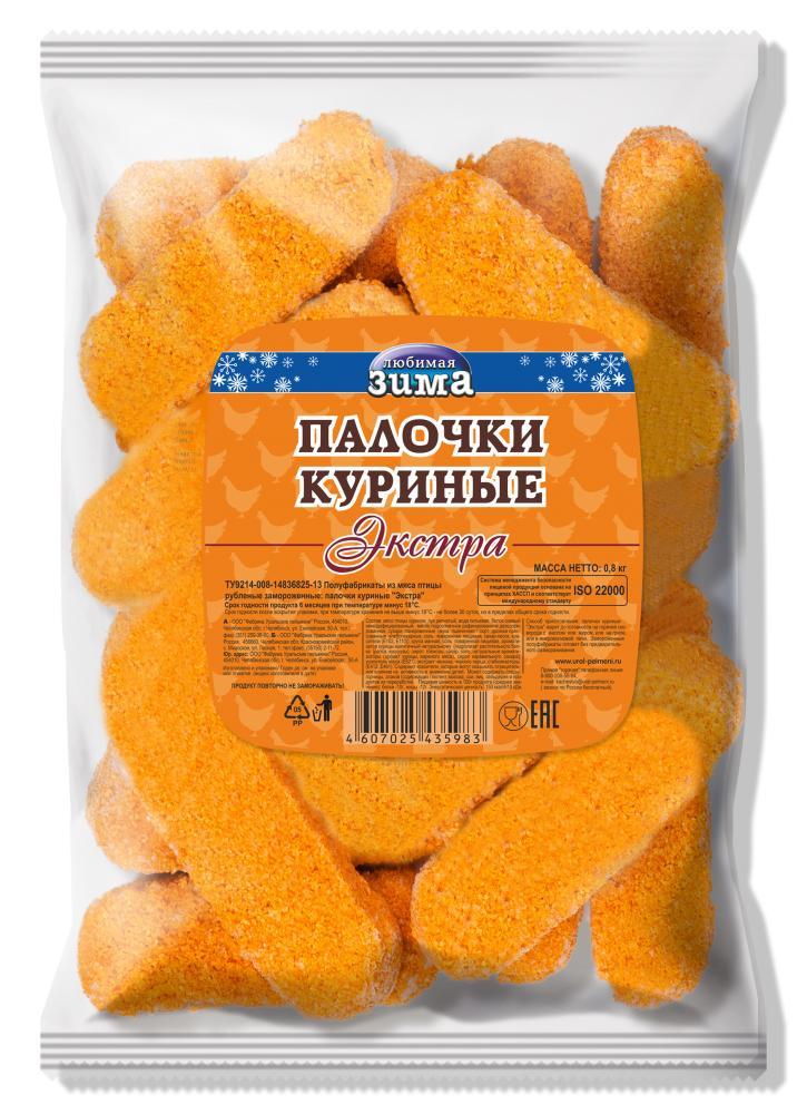 Палочки куриные Любимая зима Экстра 800 гр., флоу-пак