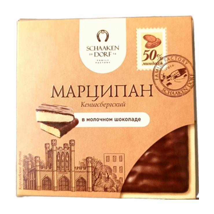 Марципановая плитка ШААКЕН ДОРФ в молочном шоколаде 50 гр., картон