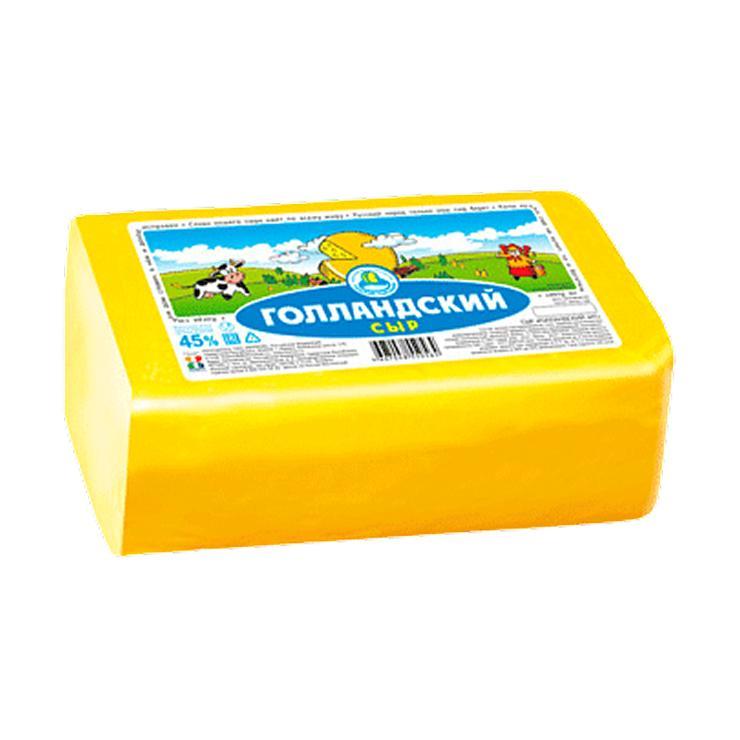 Сыр полутвердый Село Зелёное Голландский 45% 4 кг., картон