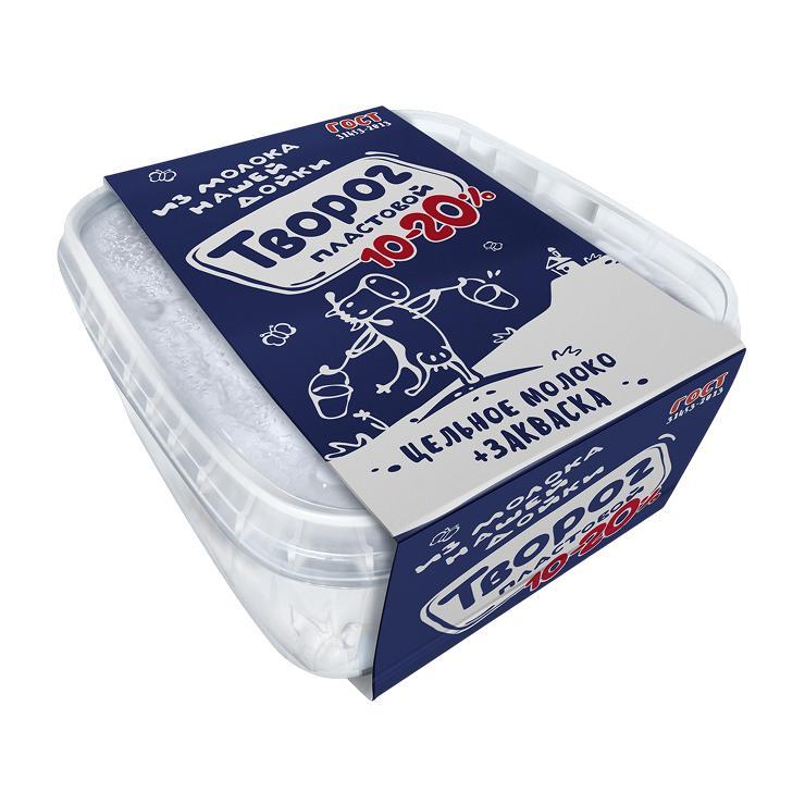 Творог Нашей дойки пластовой 10-20% 350 гр., пластиковая упаковка