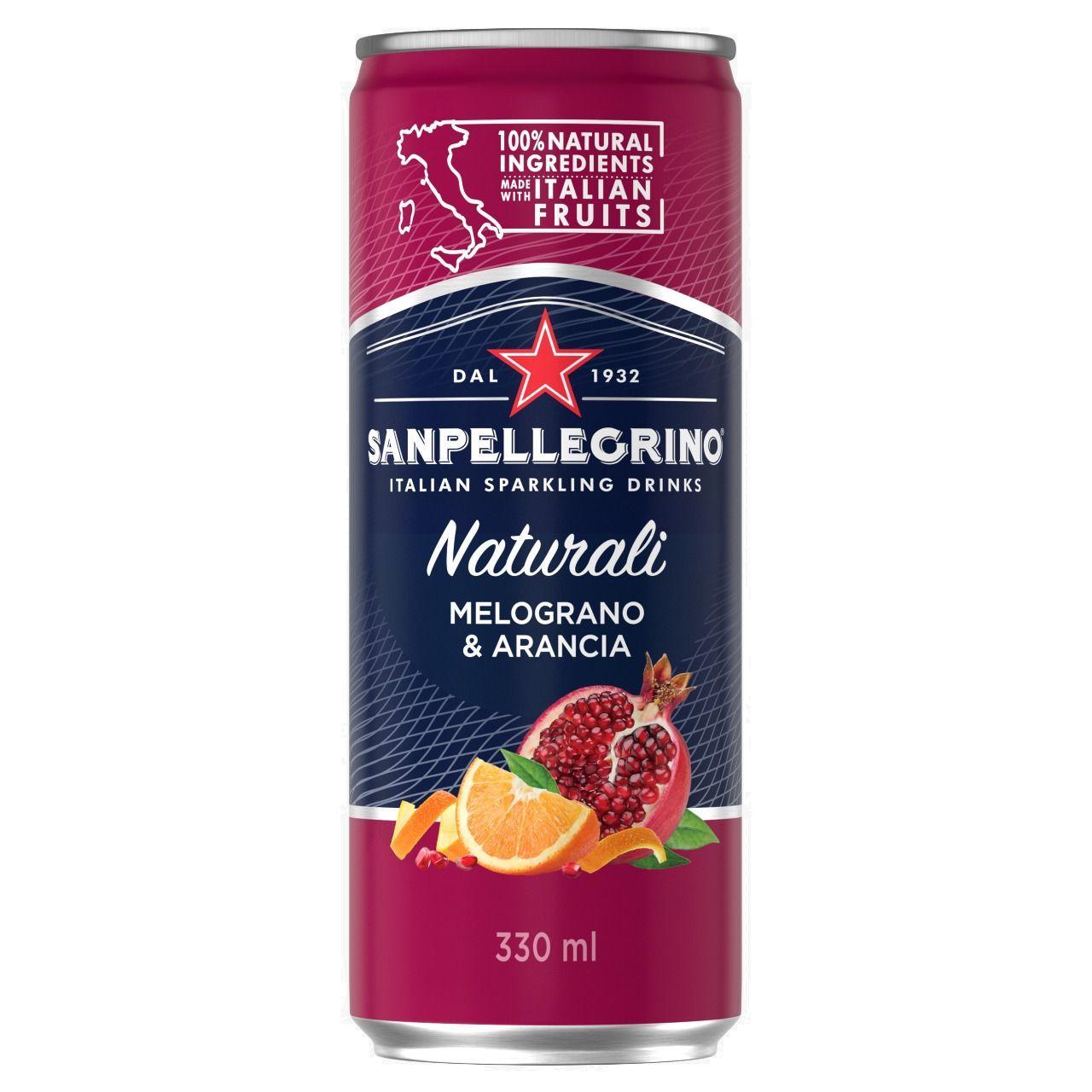 Напиток газированный Sanpellegrino Melagrano e Arancia гранат апельсин 330 мл., ж/б