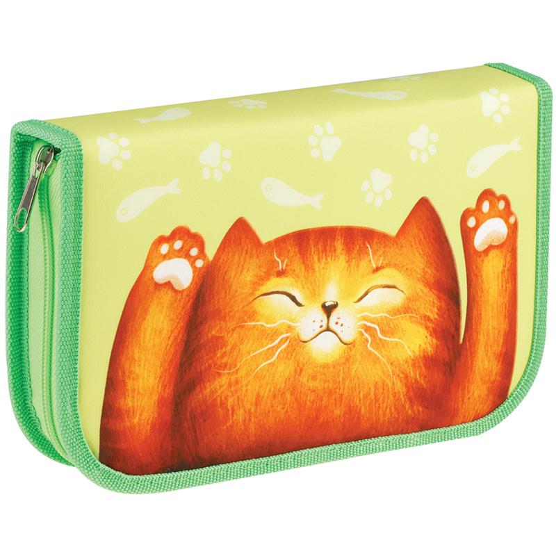 Пенал Мульти-Пульти Lazy Cat 1 отделение 210 х 130 две откидные секции ткань., пакет