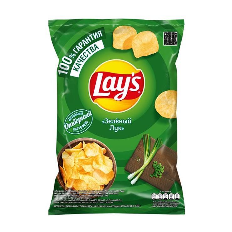 Чипсы Lay's зеленый лук 140 гр., флоу-пак