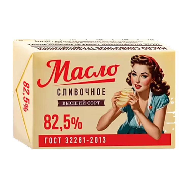 Масло сливочное Комсомолка Традиционное 82,5% в/с ГОСТ 180 гр., обертка