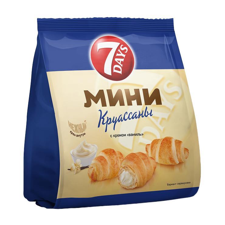 Круассаны 7 Days мини c кремом ваниль 123 гр., флоу-пак