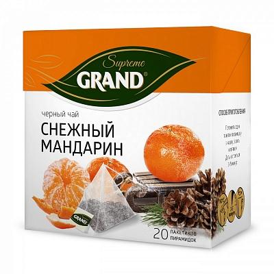 Чай Grand Снежный Мандарин черный, 20 пакетов, 36 гр., картон
