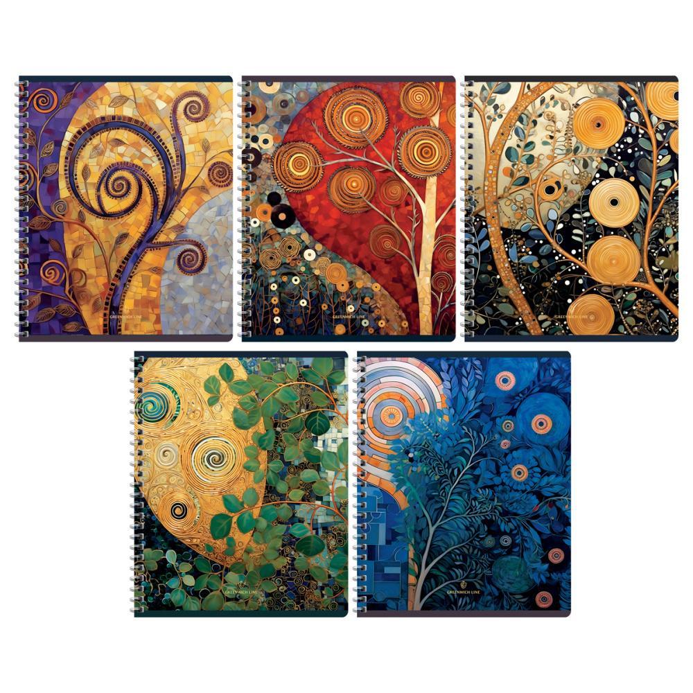 Тетрадь клетка Greenwich Line Branch А5 48 листов 70 г/м2 на гребне матовая ламинация тиснение фольгой, пакет