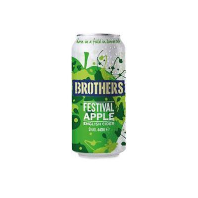 Сидр яблочный Brothers Festival Apple Cider игристый полусухой 5% 440 мл., ж/б