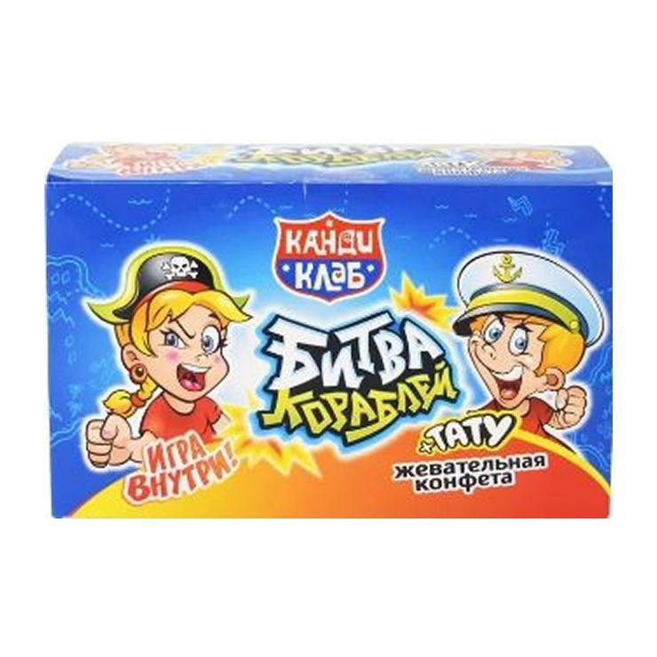 Конфета жевательная Канди Клаб Битва Кораблей с татуировкой 14 гр. х 24 шт., картон