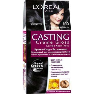 Краска для волос L`Oreal Casting Creme Gloss №100 черная ваниль