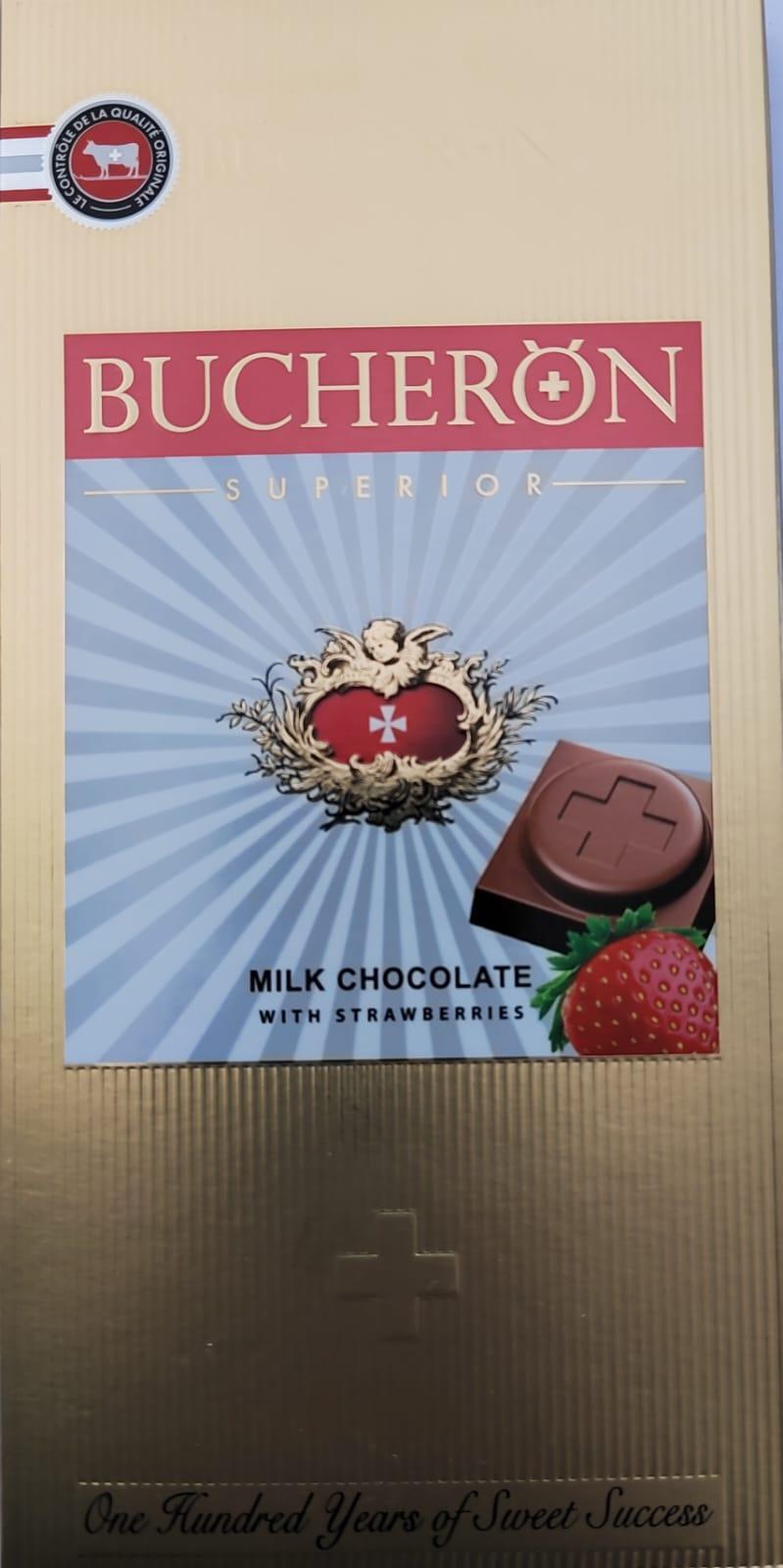 Шоколад молочный Bucheron Superior с клубникой 100 гр., картон