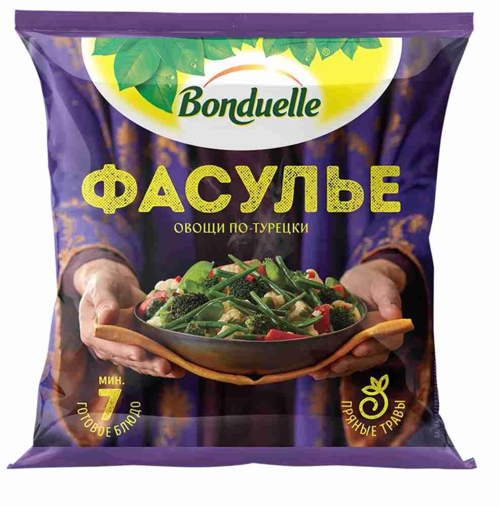 Смесь Bonduelle овощная Фасулье по-турецки замороженная, 400 гр., флоу-пак