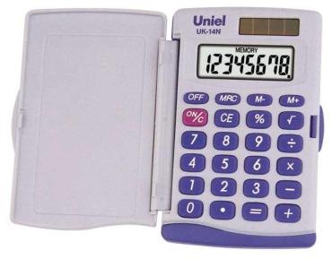 Калькулятор пурпурный Uniel UK-14L, 60 гр., картонная коробка