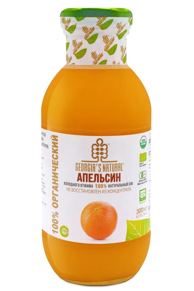 Сок GEORGIA'S NATURAL Organic Апельсиновый холодного отжима 300 мл., стекло
